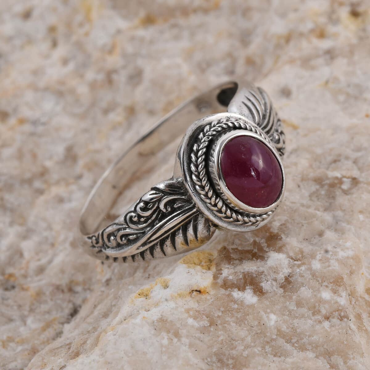 BALI LEGACY African Ruby Ring in Sterling Silver 1.50 ctw image number 1