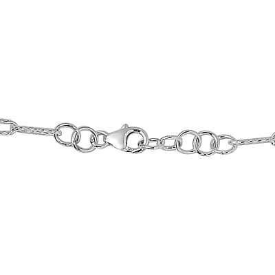 Artisan Crafted Rough Cut Ethiopian Welo Opal Paper Clip Chain Station Necklace 22 Inches in Sterling Silver 9.75 ctw
