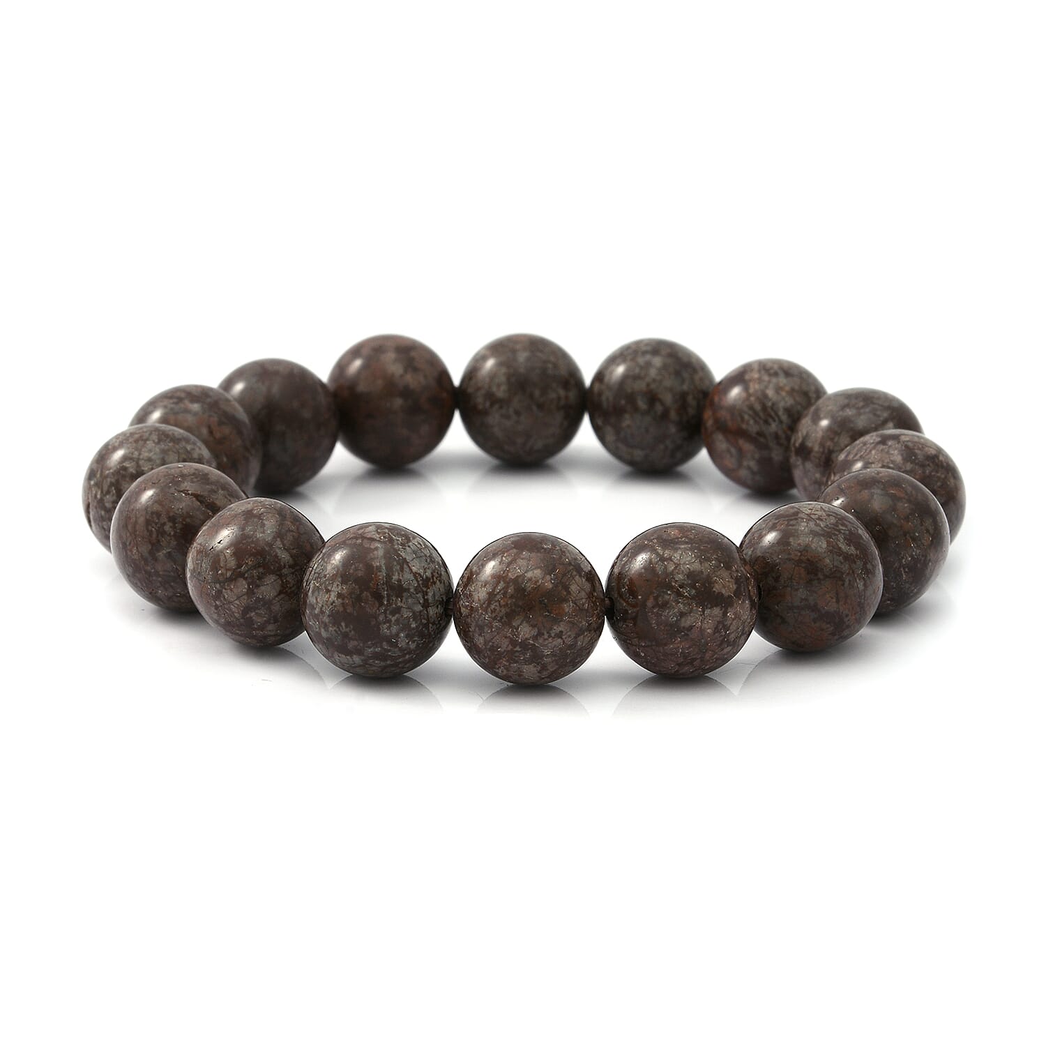 Snow Flake Obsidian 12mm Beaded Stretch Bracelet 150.00 ctw