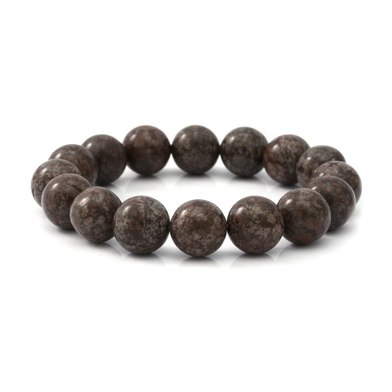 Snow Flake Obsidian 12mm Beaded Stretch Bracelet 150.00 ctw