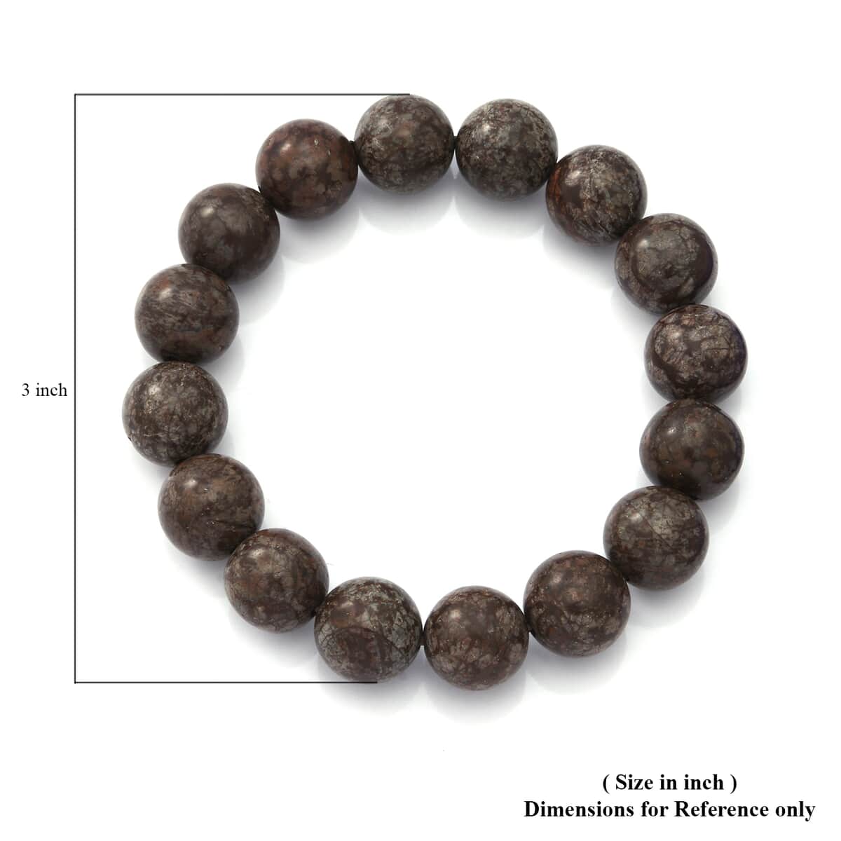 Snow Flake Obsidian 12mm Beaded Stretch Bracelet 150.00 ctw image number 2