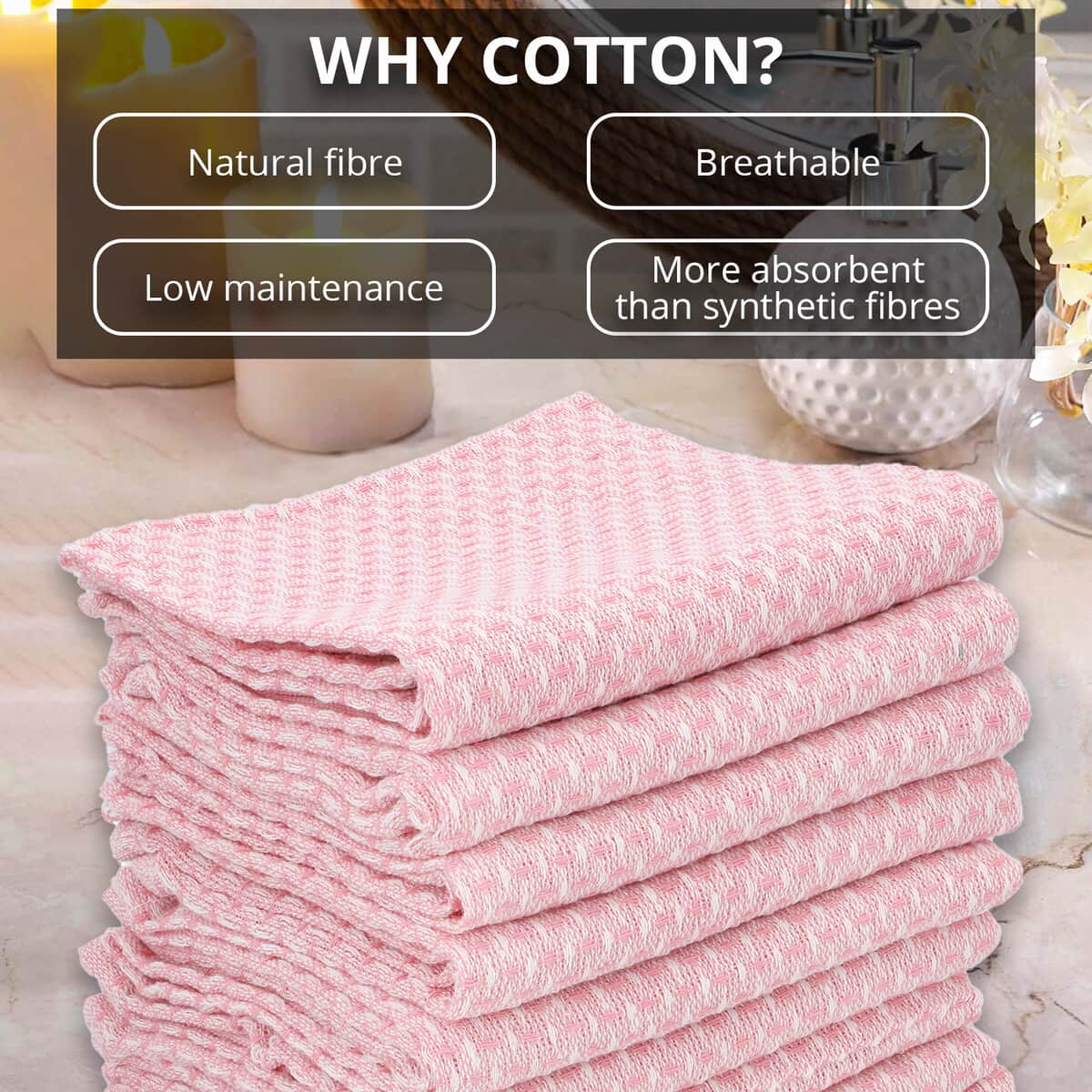 Buy Set of 10 Red Checked Cotton Kitchen Towels at ShopLC.