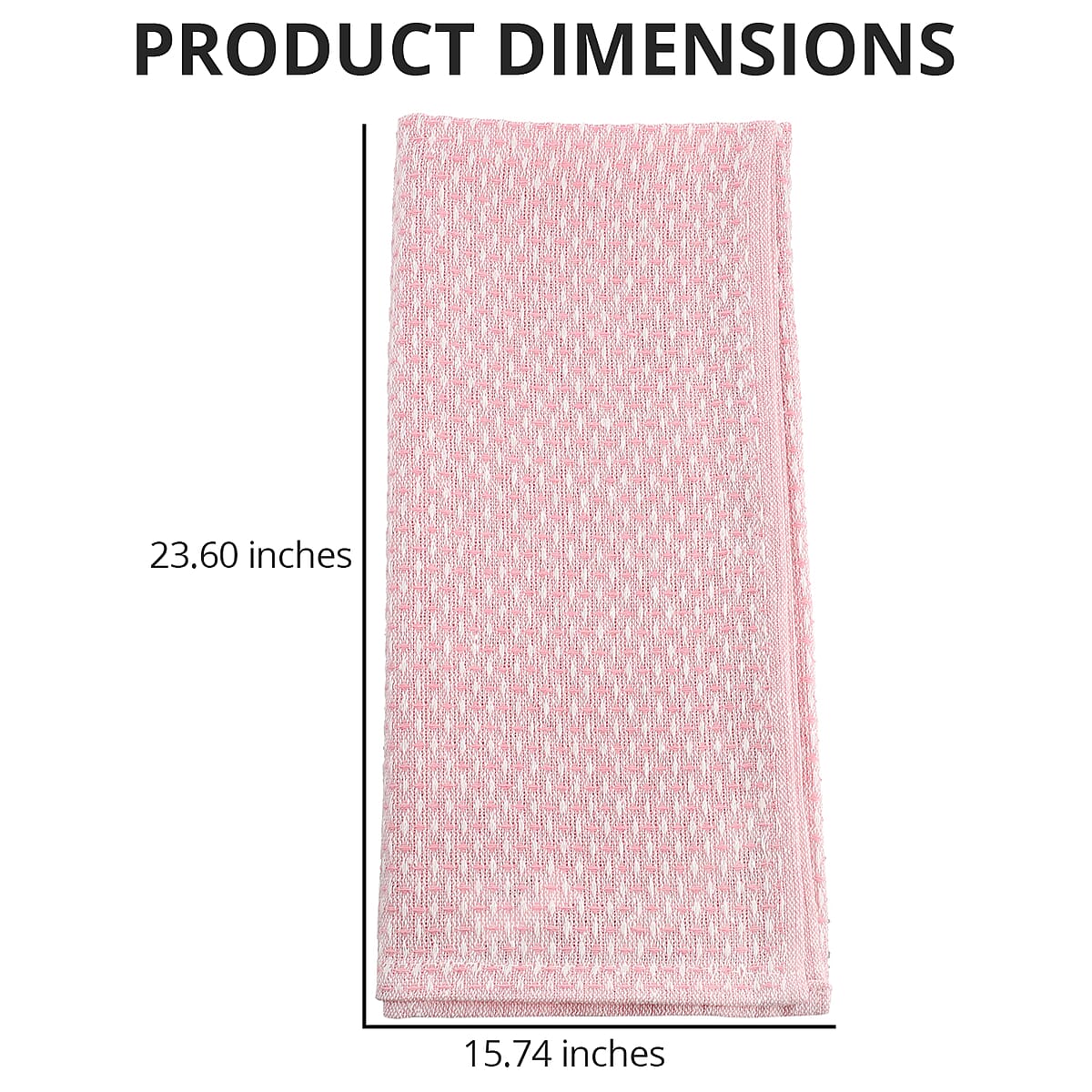 Set of 10 Solid Pink Cotton Kitchen Towels image number 4