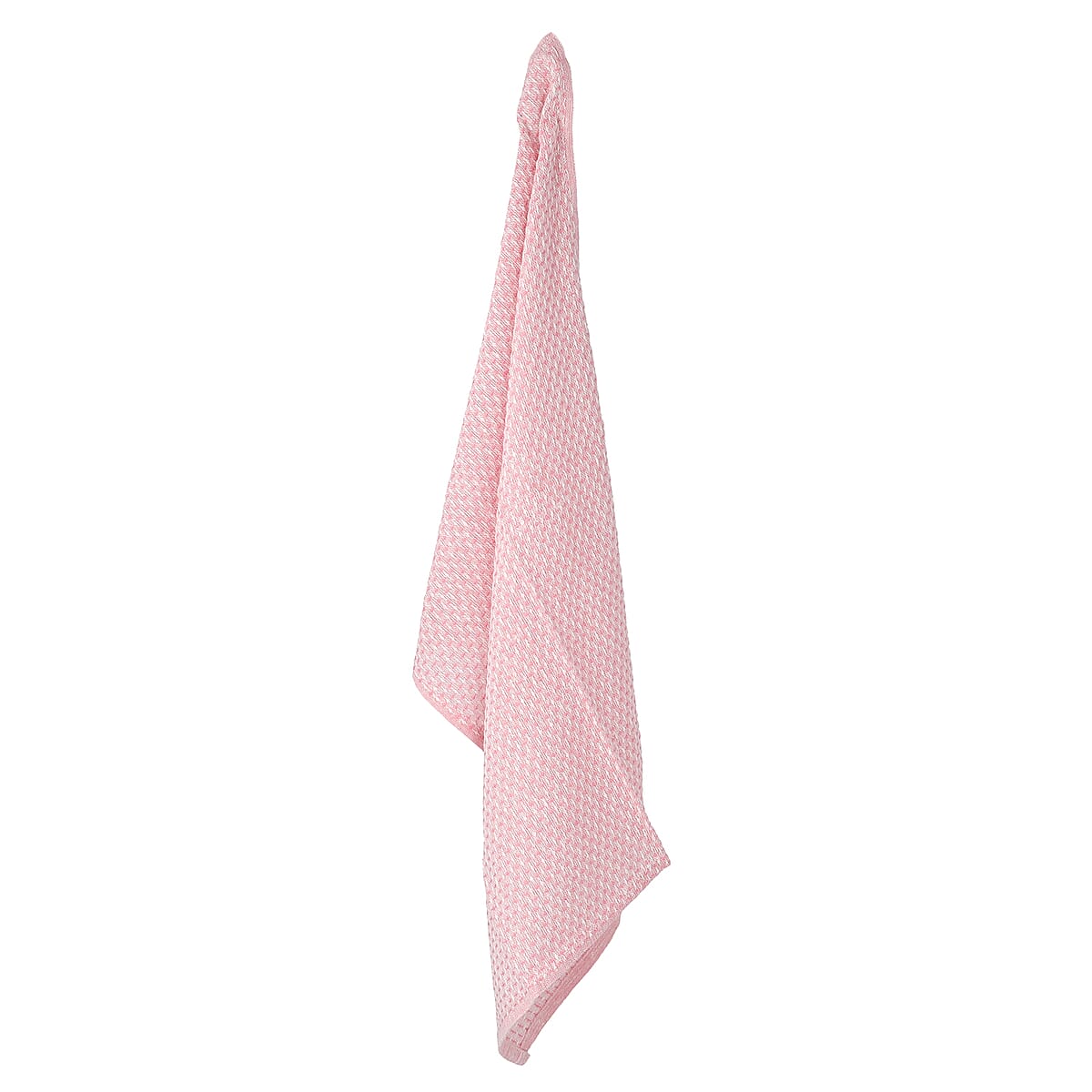 Set of 10 Solid Pink Cotton Kitchen Towels image number 6