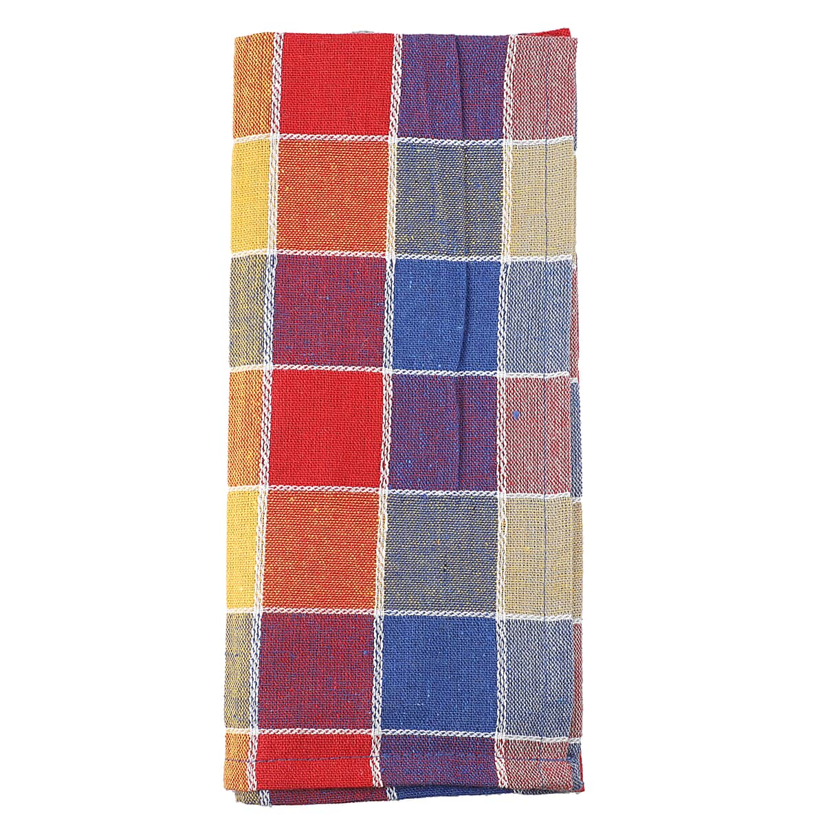 Buy Set of 10 Red Checked Cotton Kitchen Towels at ShopLC.