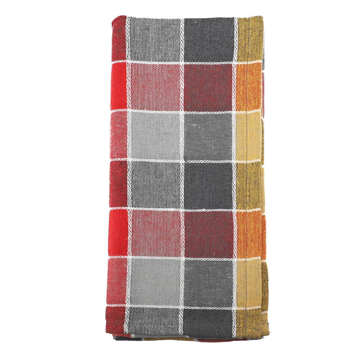 Set of 10 Gray Checked Cotton Kitchen Towels image number 6