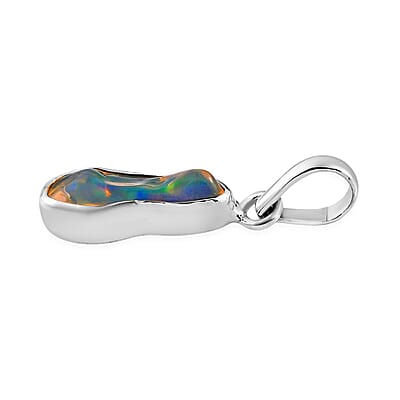 Artisan Crafted Rough Cut Ethiopian Welo Opal Pendant in Sterling Silver 3.10 ctw