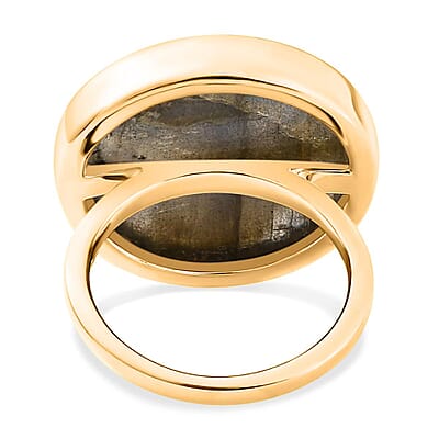 Malagasy Labradorite 17.80 ctw Ring in Vermeil YG Over Sterling Silver (Size 11.5)