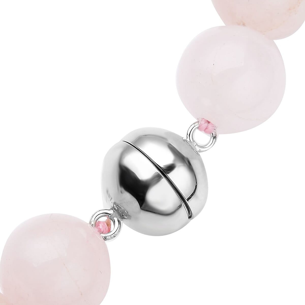 Pink Morganite Beaded Necklace 20 Inches with Magnetic Lock in Rhodium Over Sterling Silver 696.50 ctw image number 4