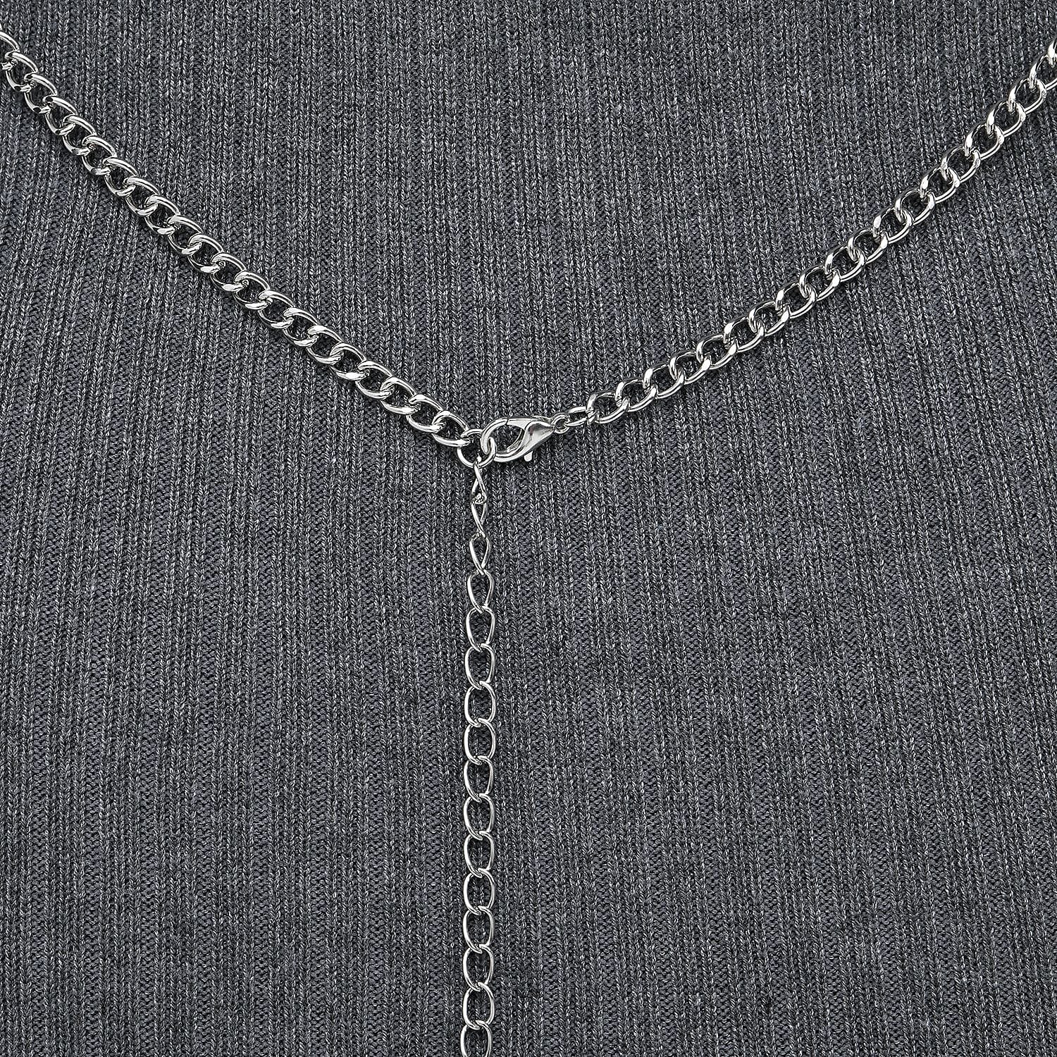 Layered Design Body Chain 28 Inches in Silvertone