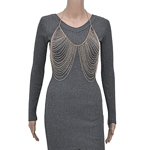 Layered Design Body Chain 28 Inches in Rosetone