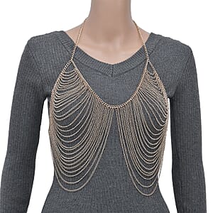 Layered Design Body Chain 28 Inches in Rosetone