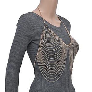 Layered Design Body Chain 28 Inches in Rosetone