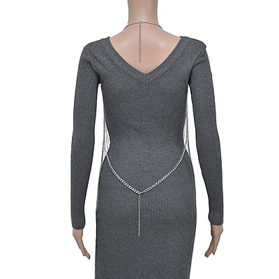 Layered Design Body Chain 20.50 Inches in Silvertone