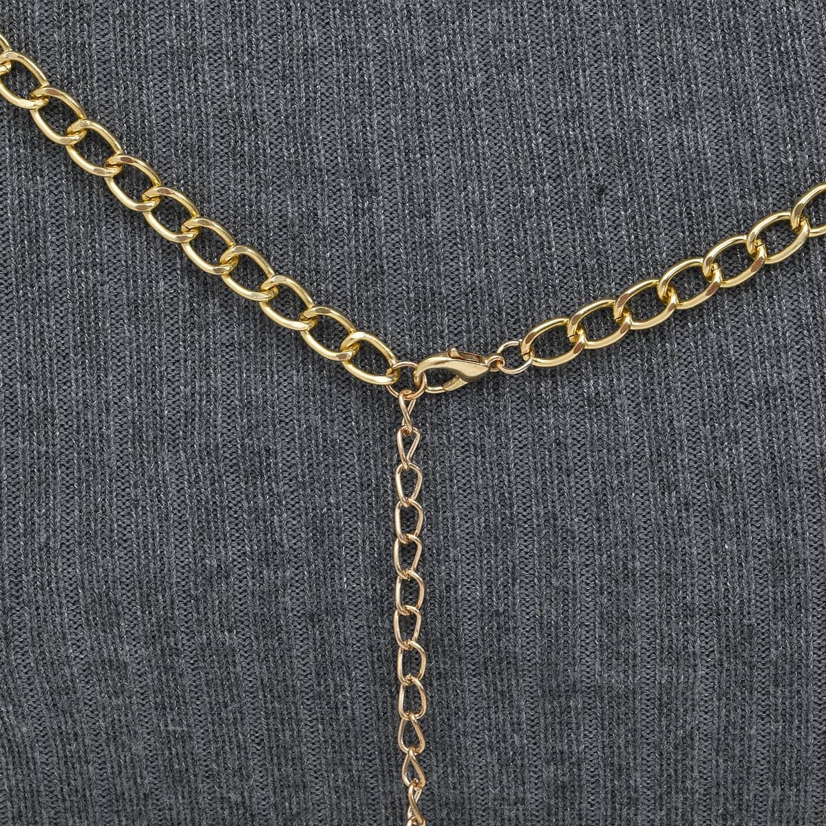 Layered Design Body Chain 20.50 Inches in Goldtone image number 4