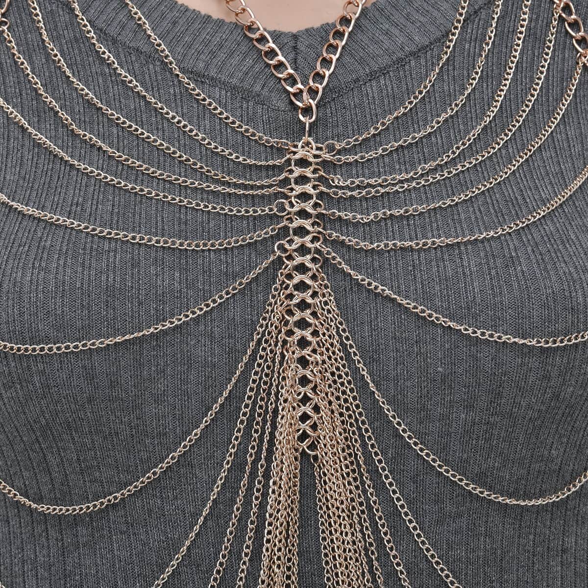 Layered Design Body Chain 20.50 Inches in Rosetone image number 3