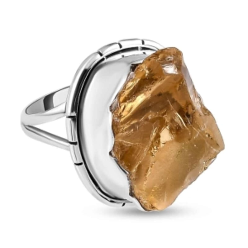 Brazilian Citrine 15.34 ctw Ring in Sterling Silver (Size 6.5)