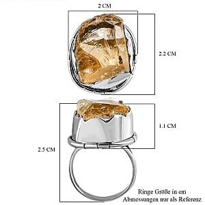 Brazilian Citrine 15.34 ctw Ring in Sterling Silver (Size 6.5)