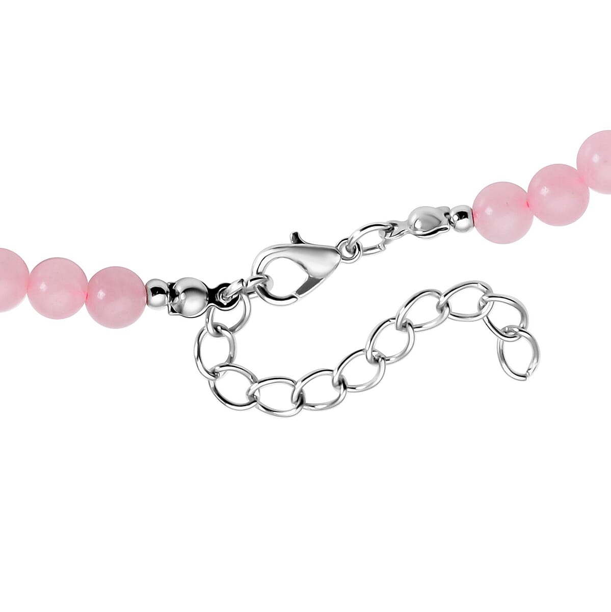 Galilea Rose Quartz Beaded Tribal Necklace 18-20 Inches in Silvertone 132.00 ctw image number 4