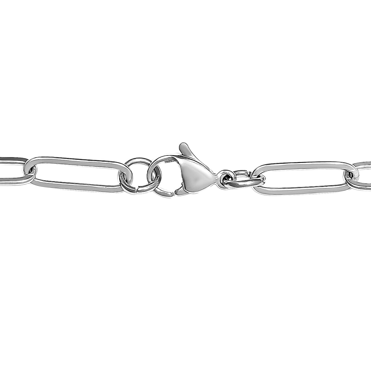 Thai Black Spinel Beaded and Paper Clip Chain Necklace (20 Inches) in Stainless Steel 25.15 ctw , Tarnish-Free, Waterproof, Sweat Proof Jewelry image number 4