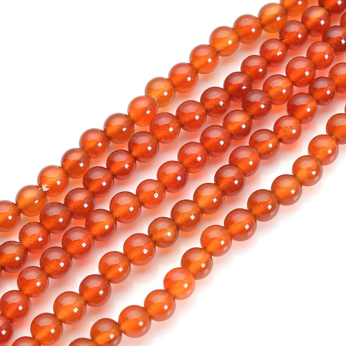 Enhanced Red Agate Multi Row Beaded Bracelet in Stainless Steel (7.25 In) 91.50 ctw , Tarnish-Free, Waterproof, Sweat Proof Jewelry image number 2