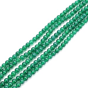 Enhanced Green Agate Multi Row Beaded Bracelet in Stainless Steel (7.25 In) 91.50 ctw | Tarnish-Free, Waterproof, Sweat Proof Jewelry