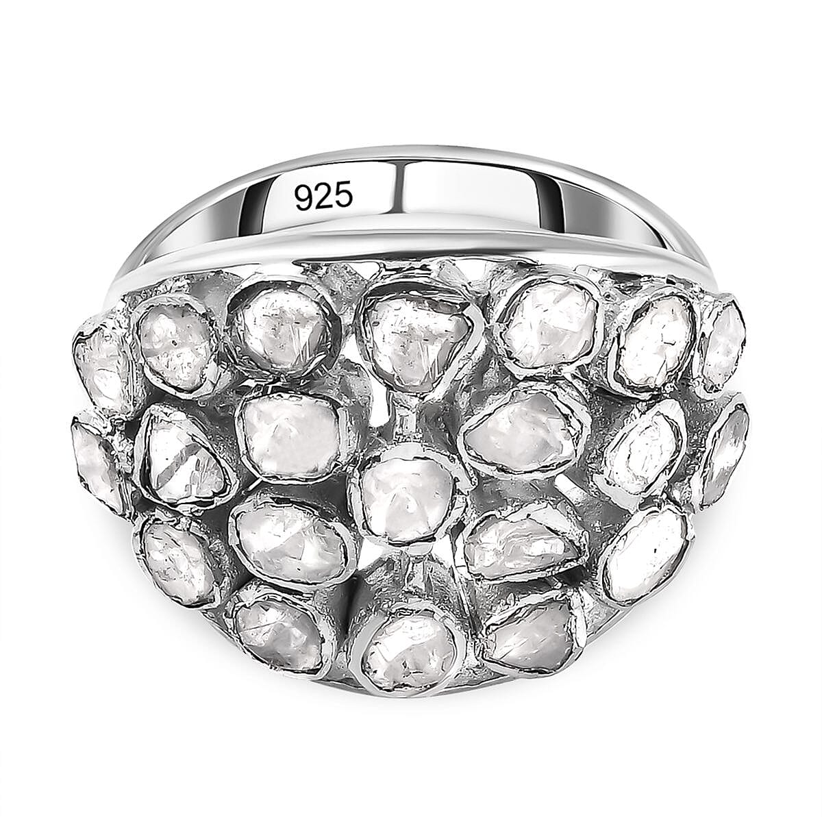 White Diamond 1.00 ctw Ring in Platinum Over Sterling Silver (Size 11.5) (6.33 g)