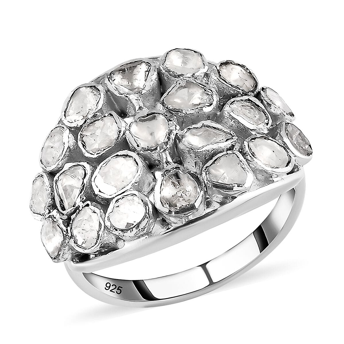 White Diamond 1.00 ctw Ring in Platinum Over Sterling Silver (Size 11.5) (6.33 g)