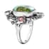 Artisan Crafted Sonoran Gold Turquoise and Multi-Tourmaline Floral Ring in Sterling Silver (Size 7.0) 6.65 ctw image number 3