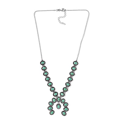 Artisan Crafted Sonoran Gold Turquoise Necklace 18 Inches in Sterling Silver 11.85 ctw