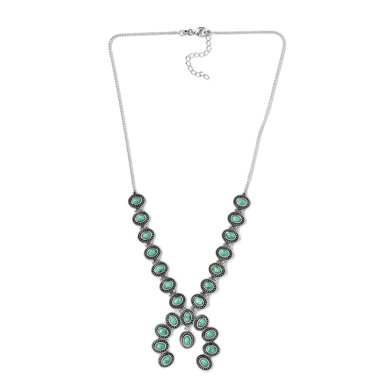 Artisan Crafted Sonoran Gold Turquoise Necklace 18 Inches in Sterling Silver 11.85 ctw