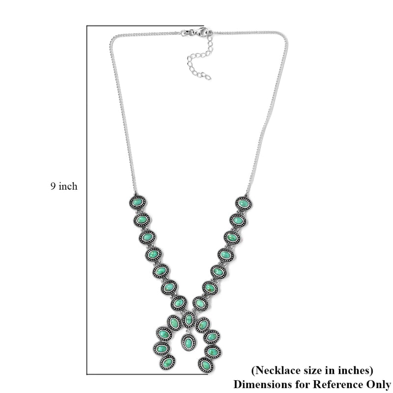 Artisan Crafted Sonoran Gold Turquoise Necklace 18 Inches in Sterling Silver 11.85 ctw