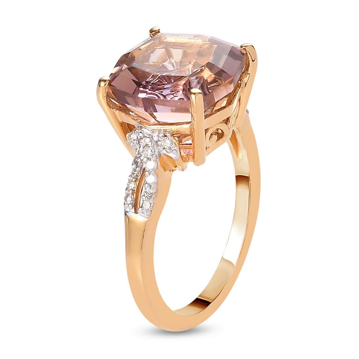 Anahi Ametrine and Diamond Ring in Vermeil Yellow Gold Over Sterling Silver (Size 6.0) 5.10 ctw image number 3