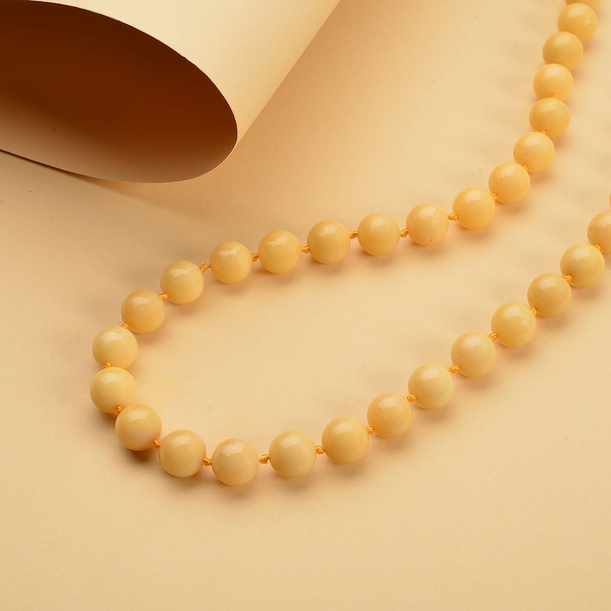 Honey Quartz 10mm Beaded Necklace 20 Inches with Magnetic Clasp in Rhodium Over Sterling Silver 322.50 ctw image number 1