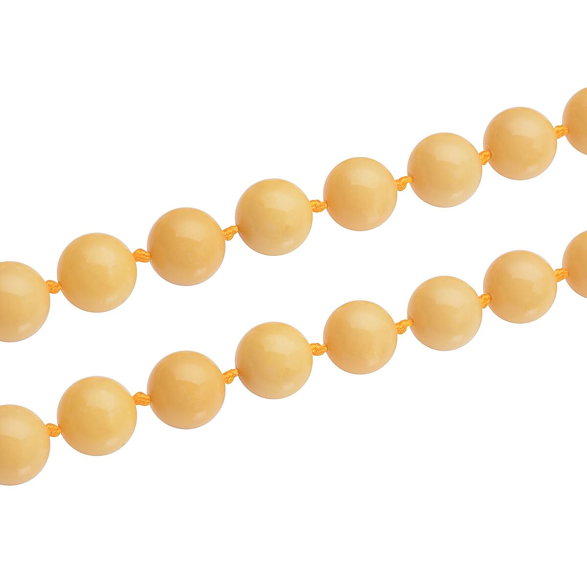 Honey Quartz 10mm Beaded Necklace 20 Inches with Magnetic Clasp in Rhodium Over Sterling Silver 322.50 ctw image number 3