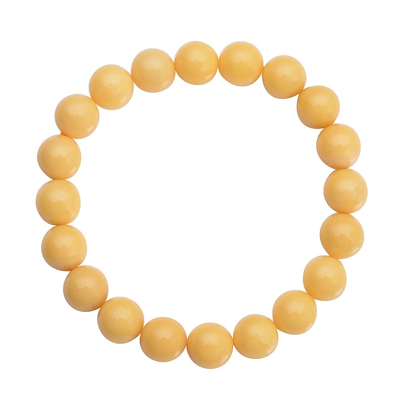 Honey Quartz Beaded Stretch Bracelet 154.50 ctw
