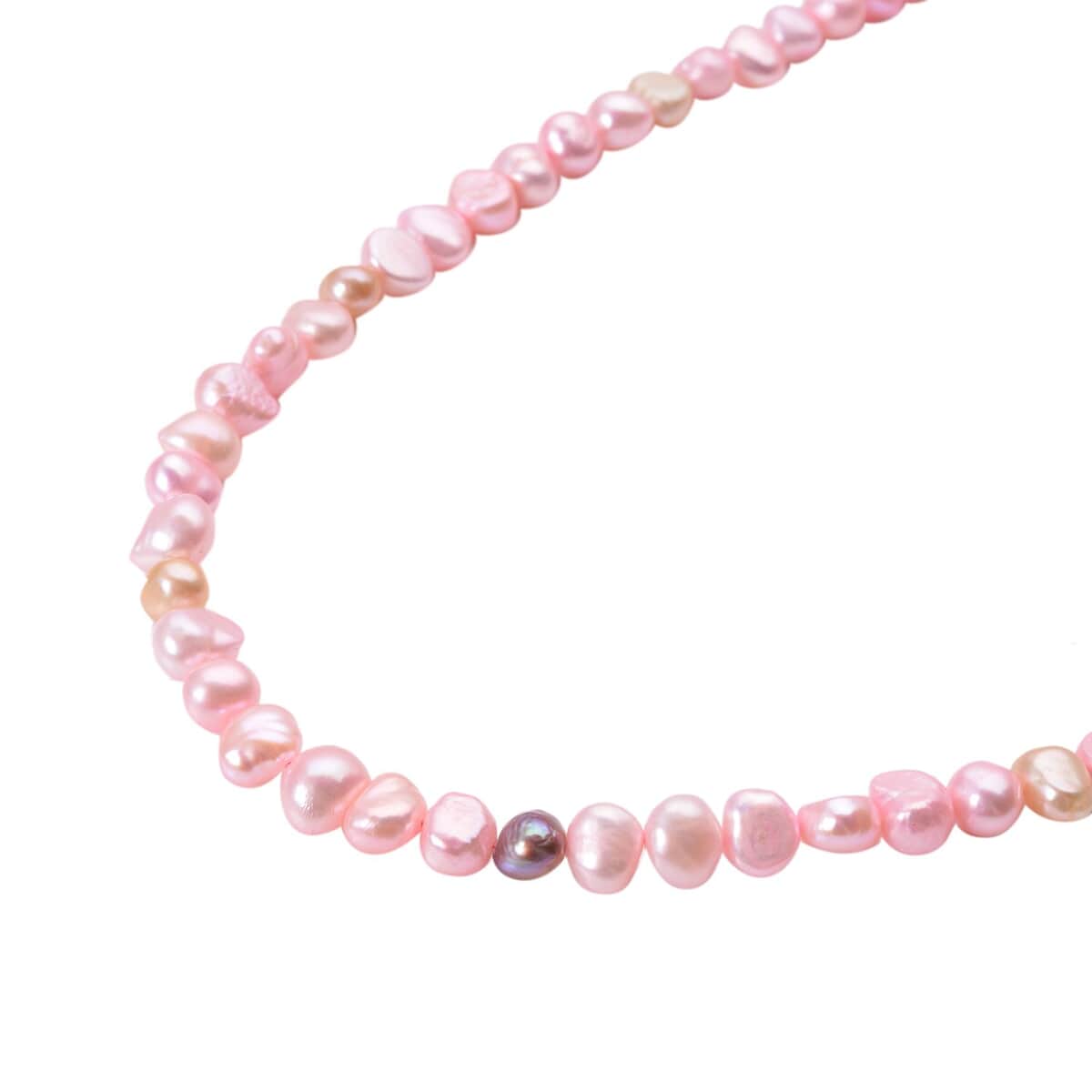 Pink and White Freshwater Pearl Necklace (24 Inches) in Stainless Steel 220.00 ctw , Tarnish-Free, Waterproof, Sweat Proof Jewelry image number 2
