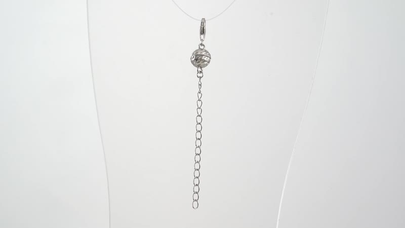 Rhodium Over Sterling Silver Magnetic Lobster Lock With 2 Inches Extended Chain (2.30 g)