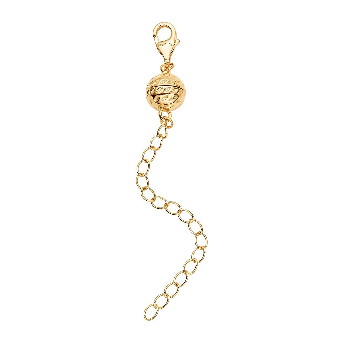 14K Yellow Gold Over Sterling Silver Magnetic Lobster Lock With 2 Inches Extended Chain 2.30 Grams image number 0