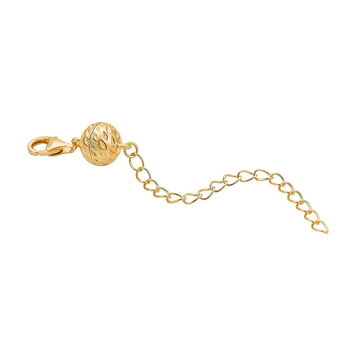 14K Yellow Gold Over Sterling Silver Magnetic Lobster Lock With 2 Inches Extended Chain 2.30 Grams image number 1