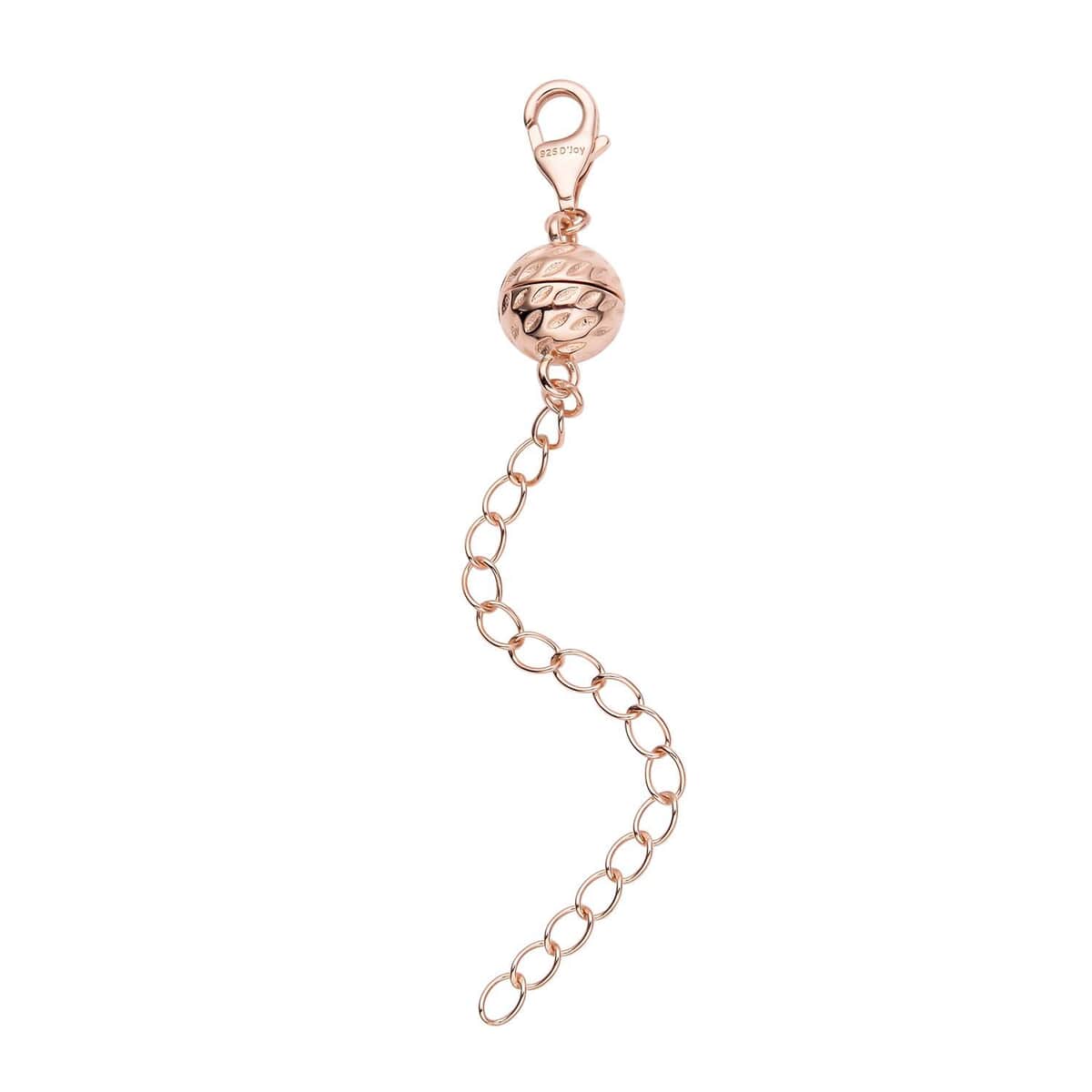 14K Rose Gold Over Sterling Silver Magnetic Lobster Lock With 2 Inches Extended Chain 2.30 Grams image number 0