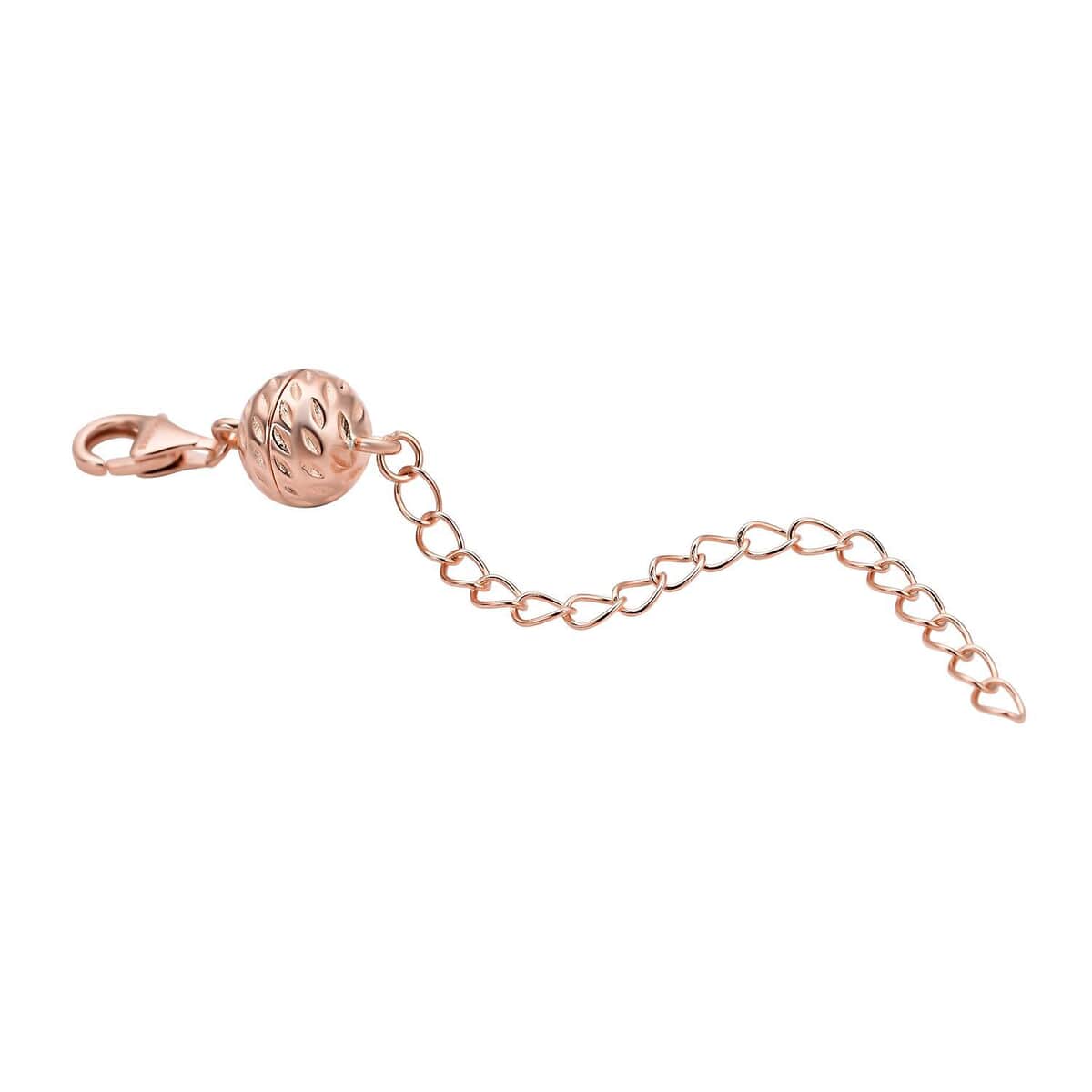 14K Rose Gold Over Sterling Silver Magnetic Lobster Lock With 2 Inches Extended Chain 2.30 Grams image number 1