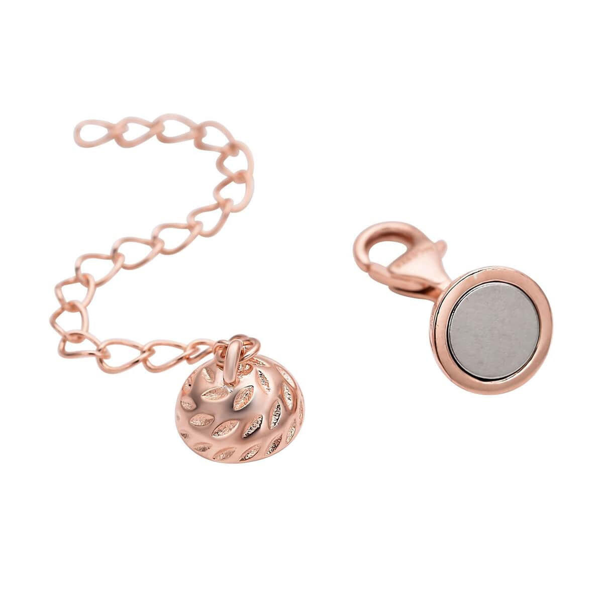 14K Rose Gold Over Sterling Silver Magnetic Lobster Lock With 2 Inches Extended Chain 2.30 Grams image number 2