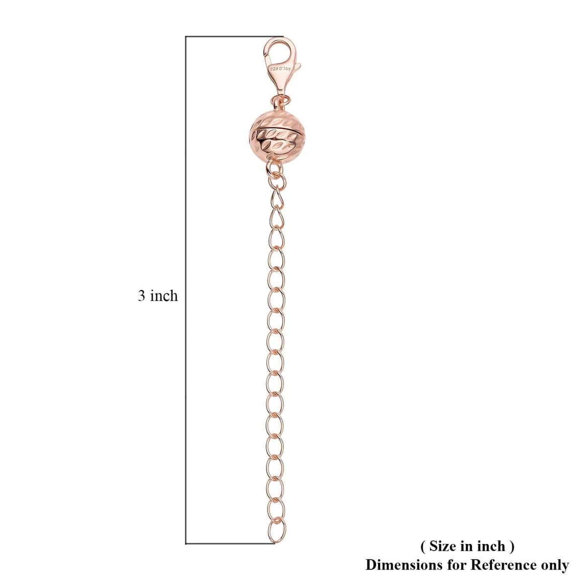14K Rose Gold Over Sterling Silver Magnetic Lobster Lock With 2 Inches Extended Chain 2.30 Grams image number 3