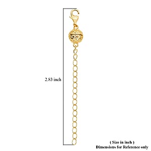 14K Yellow Gold Over Sterling Silver Magnetic Lobster Lock With 2 Inches Extended Chain (2.40 g)
