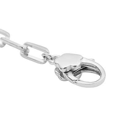 Paper Clip Extension Chain 2.5 Inches with Lobster Lock in Rhodium Over Sterling Silver