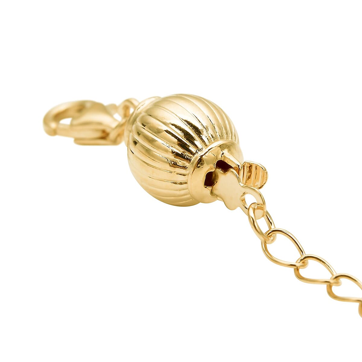 Buy 14K Yellow Gold Over Sterling Silver 8mm Stripe Ball Buckle with 2 ...