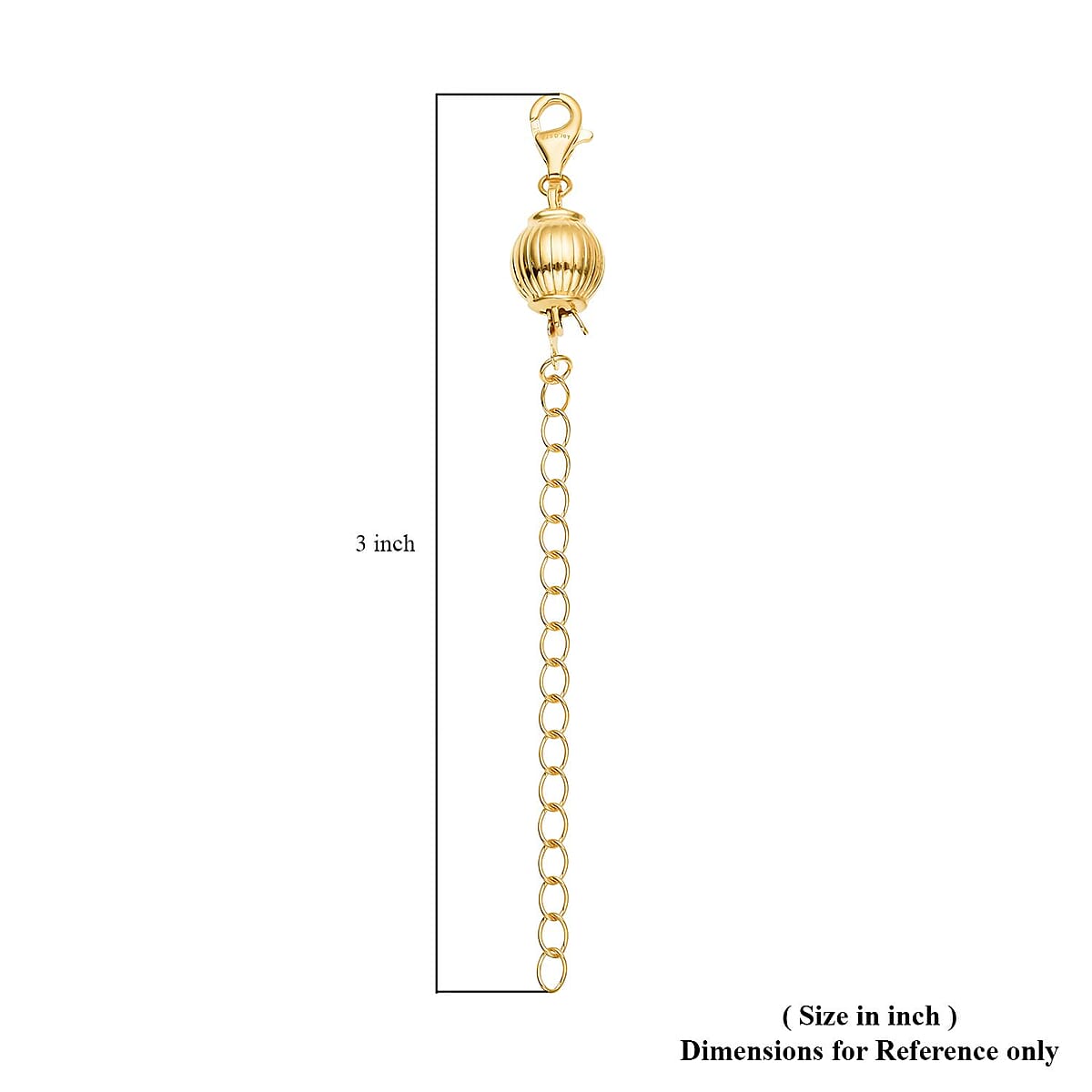 Buy 14K Yellow Gold Over Sterling Silver 8mm Stripe Ball Buckle with 2 ...