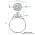 Certified Rhapsody 950 Platinum AAAA Paraiba Tourmaline and E-F VS Diamond Double Halo Ring (Size 8.0) 5 Grams 0.60 ctw image number 5