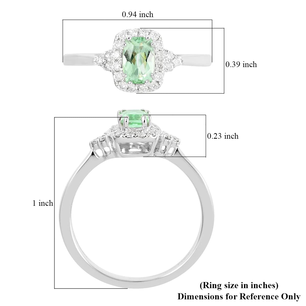 One of a kind Certified Rhapsody 950 Platinum AAAA Paraiba Tourmaline and E-F VS Diamond Ring (Size 6.0) 4.90 Grams 1.00 ctw image number 5